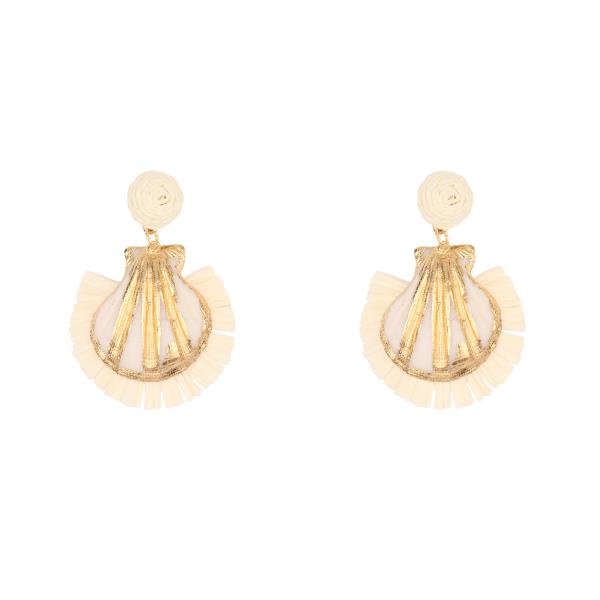 RATTAN SEA LIFE SHELL POST EARRING