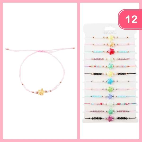 FLOWER SEED BEAD THREAD BRACELET (12 UNITS)