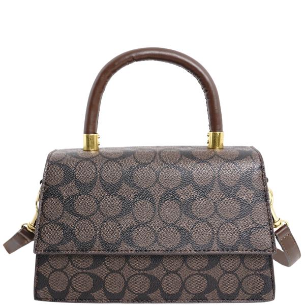 OVAL PATTERN PRINT SATCHEL BAG