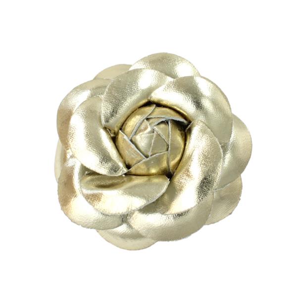 METAL CAMELLIA FLOWER BROOCH PIN