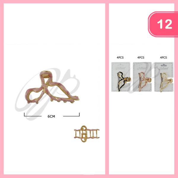 BOW HAIR CLAW CLIP (12 UNITS)