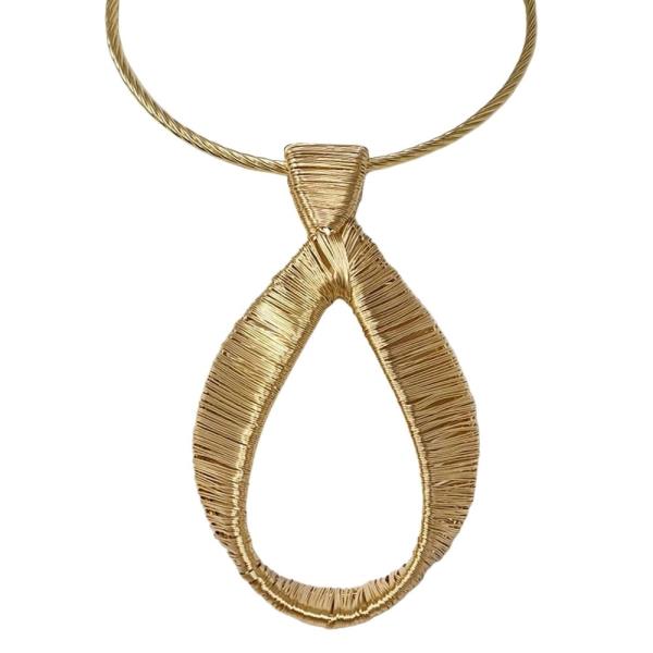 METAL TEXTURED TEARDROP PENDANT NECKLACE EARRING SET