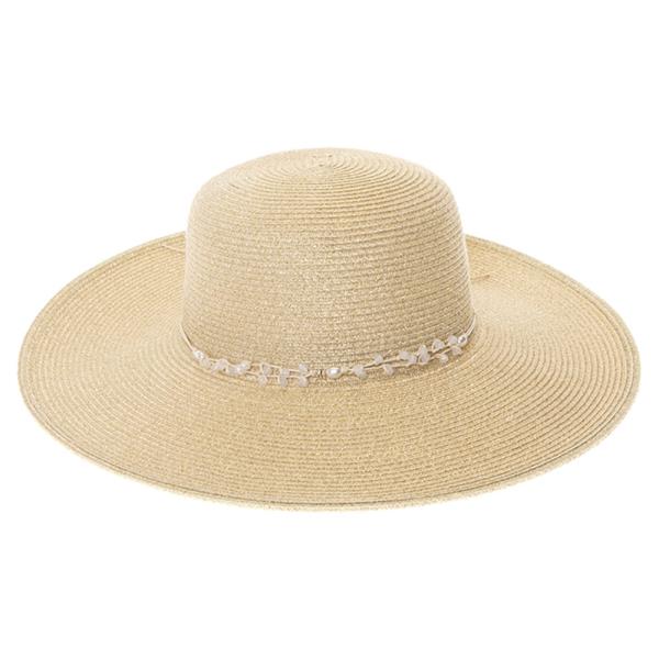 WIDE BRIM SHIMMERY STRAW SUN HAT