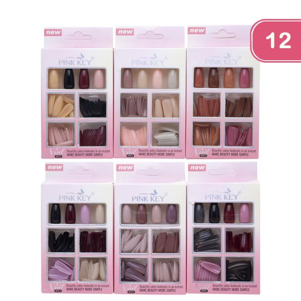 96PC MIX PINK KEY NAIL DECORATION SET (12 UNITS)