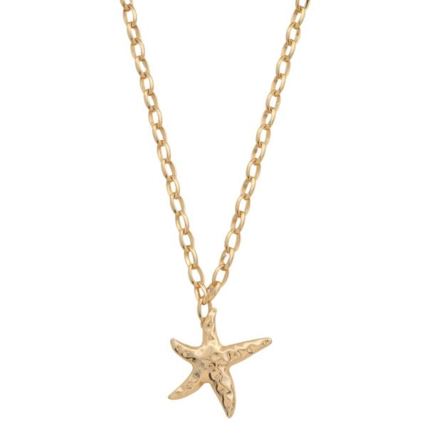 METAL STARFISH PENDANT NECKLACE