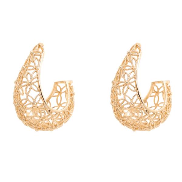 METAL FILIGREE HOOP EARRING