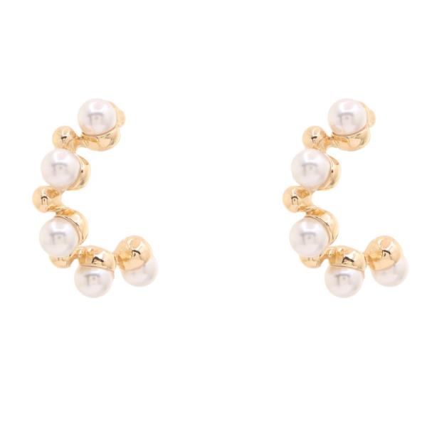 PEARL BEAD HOOP EARRING