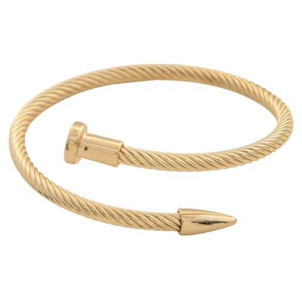 TWISTED NAIL CABLE METAL CUFF BRACELET