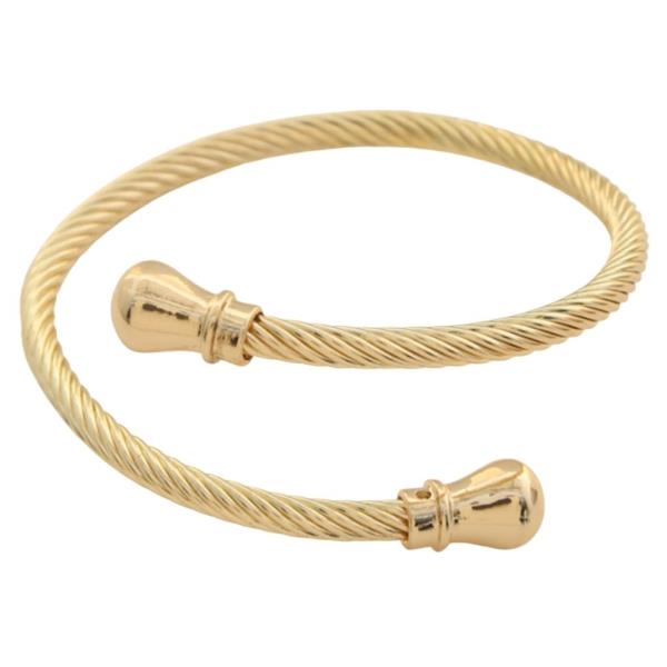 TWISTED CABLE METAL CUFF BRACELET