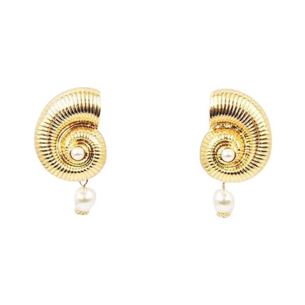 SHELL PEARL DROP EARRINGS