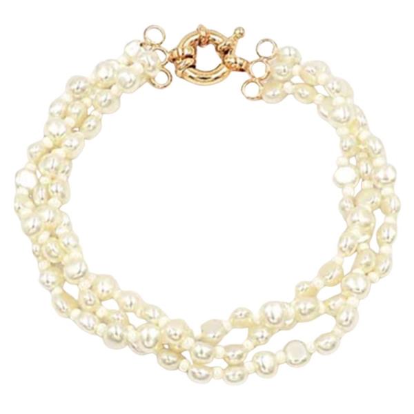 MULTI STRAND PEARL TOGGLE BRACELET