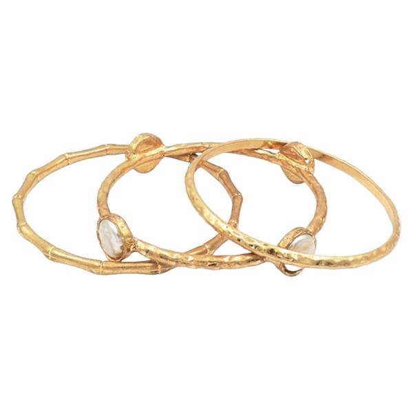 3PCS PEARL BANGLE SET