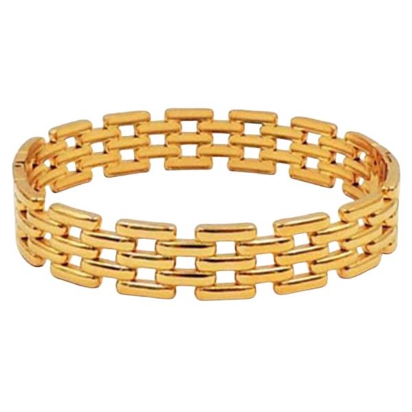 STAINLESS STEEL BRICK CHAIN BANGLE BRACELET