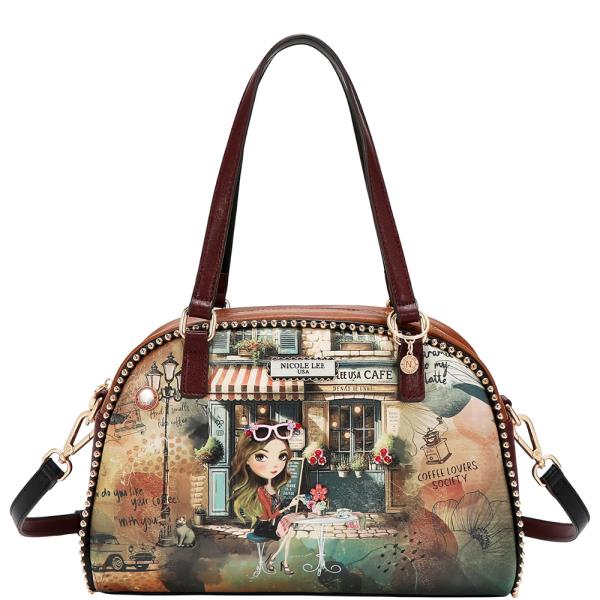 NICOLE LEE VIRTUAL FRIEND DOME SATCHEL BAG
