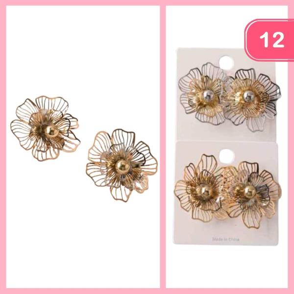 STRIPED LAYER MARIGOLD FILIGREE EARRINGS (12 UNITS)
