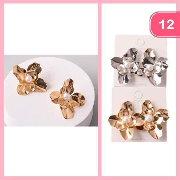 LAYERED ORCHID PEARL EARRING (12 UNITS)