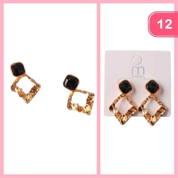 MANDALA FILIGREE BENT CIRCLE EARRINGS (12 UNITS)