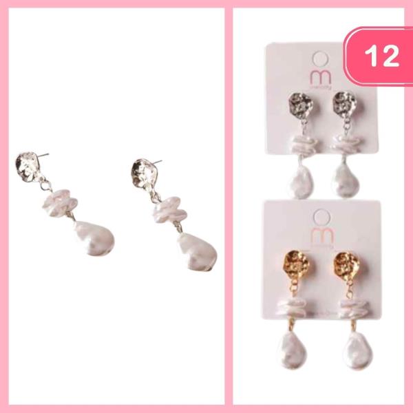 SCULPT BAR PEARL DROP EARRING (12 UNITS)