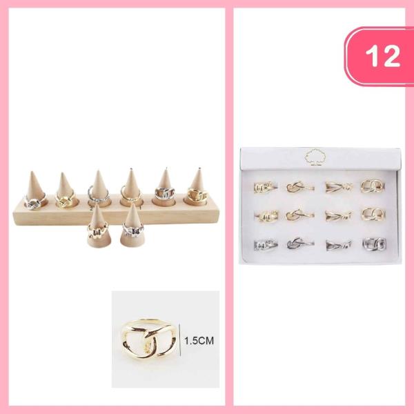 METAL KNOTTED RING (12 UNITS)