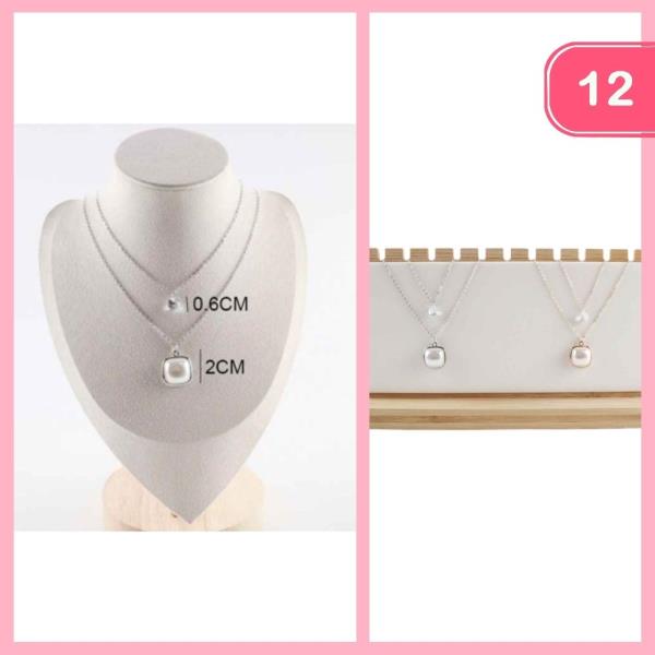 PEARL LAYERED PENDANT NECKLACE (12 UNITS)