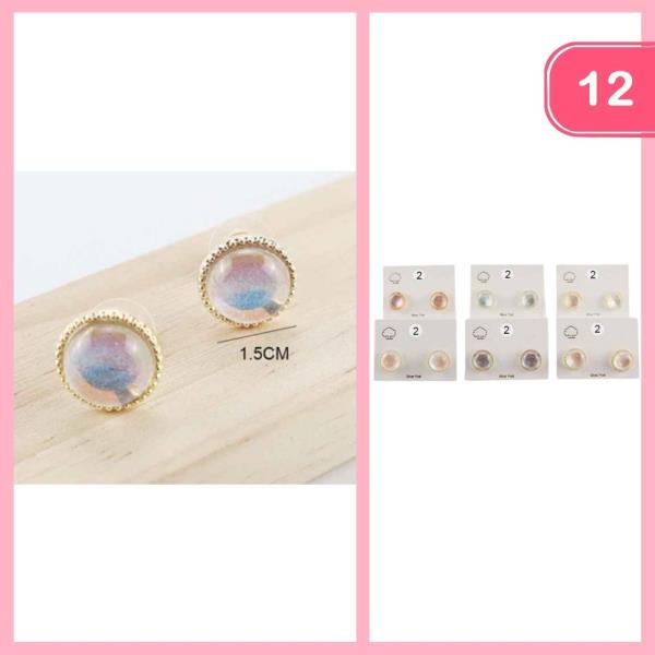 RESIN POST EARRING (12 UNITS)