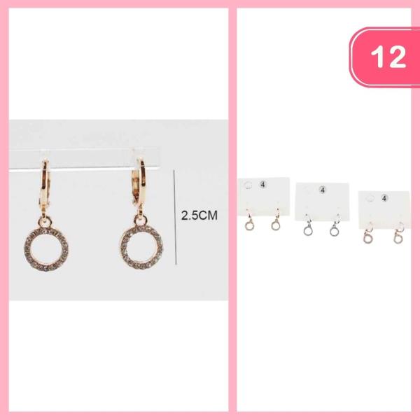 RHINESTONE DANGLE EARRING (12 UNITS)