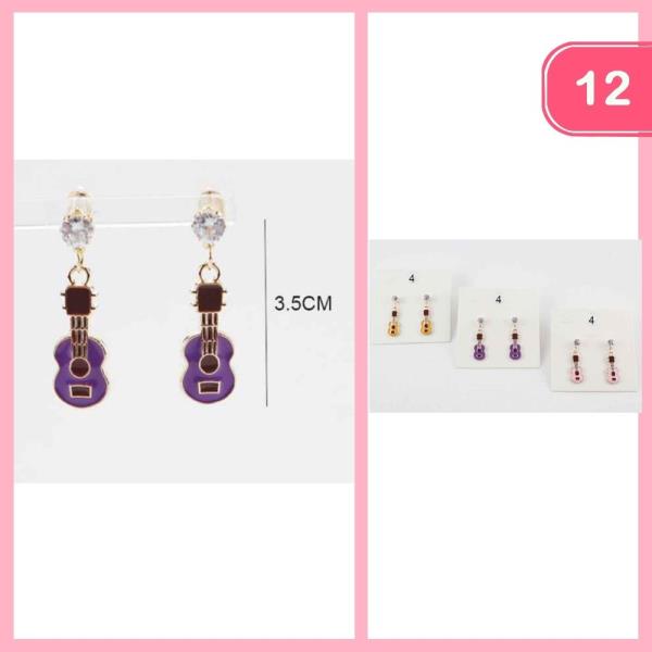 GUITAR DANGLE EARRINGS (12 UNITS)