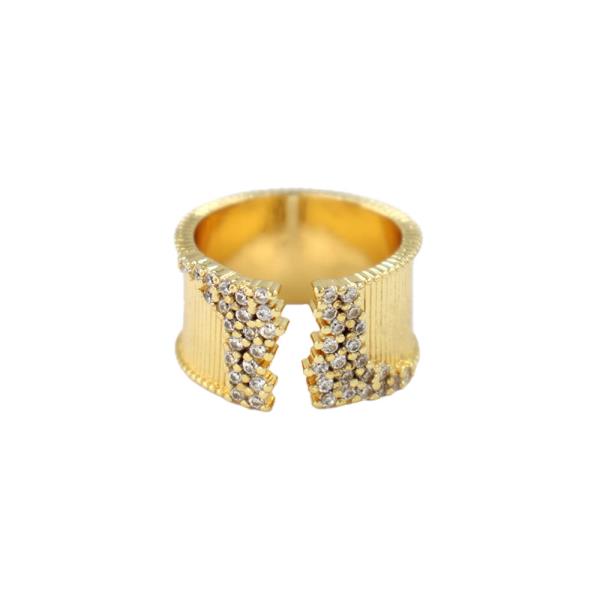 RHINESTONE SPLIT CUFF RING
