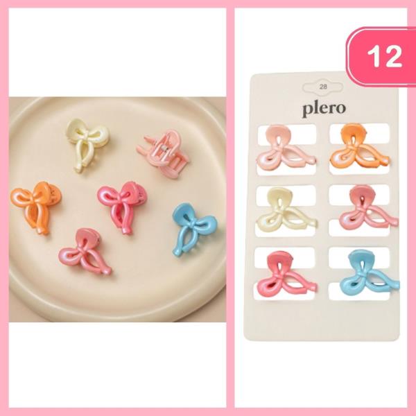 MINI BOW HAIR CLAW CLIP (12 UNITS)