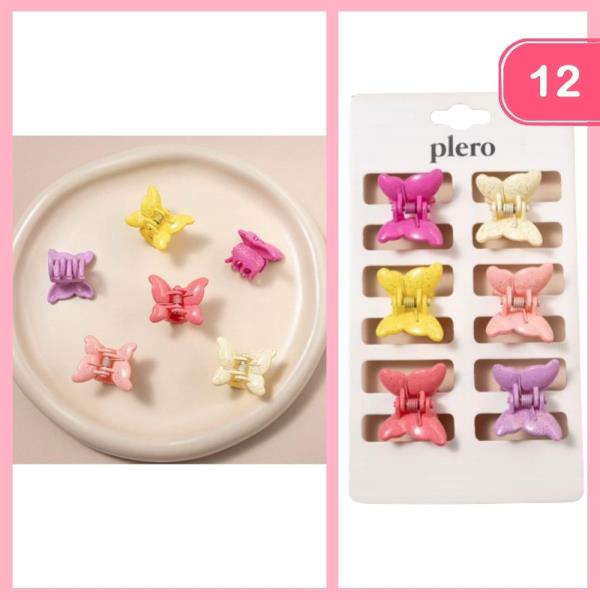 MINI BUTTERFLY HAIR CLAW CLIPS (12 UNITS)