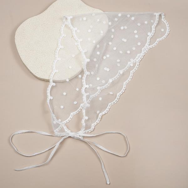 SHEER POLKA DOT TRIANGLE HEAD SCARF