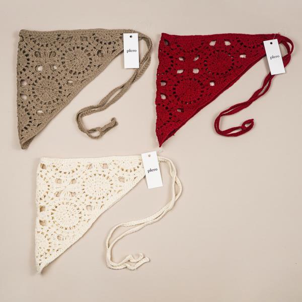 CROCHET LACE TRIANGLE HEAD SCARF