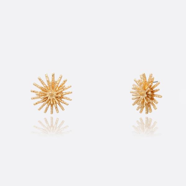 LAYERED SUNBURST STUD EARRING