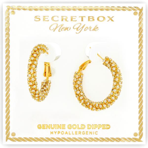 SECRET BOX GOLD DIPPED 20MM CUPCHAIN WRAPPED HOOP EARRING