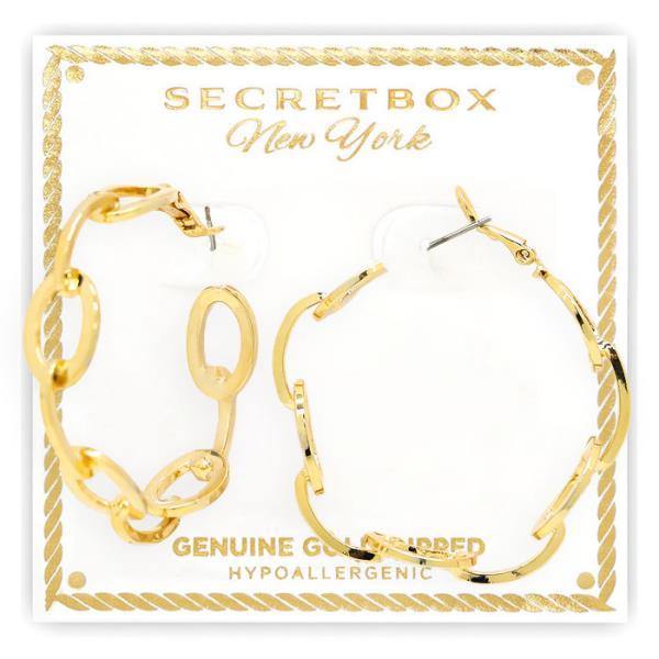 SECRET BOX GOLD DIPPED HOOP EARRING