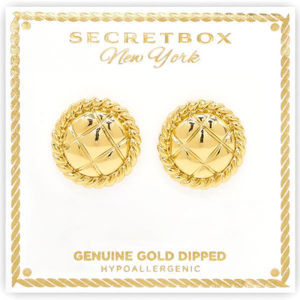 SECRET BOX ROUND STUD EARRING