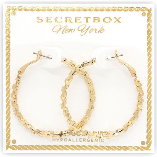 SECRET BOX GOLD DIPPED HOOP EARRING