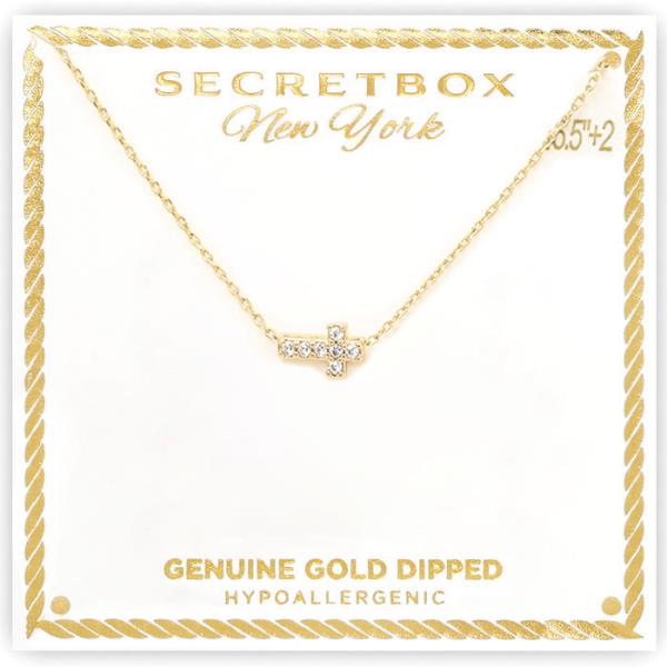 GOLD DIPPED LITTLE SIDE CROSS NECKLACE