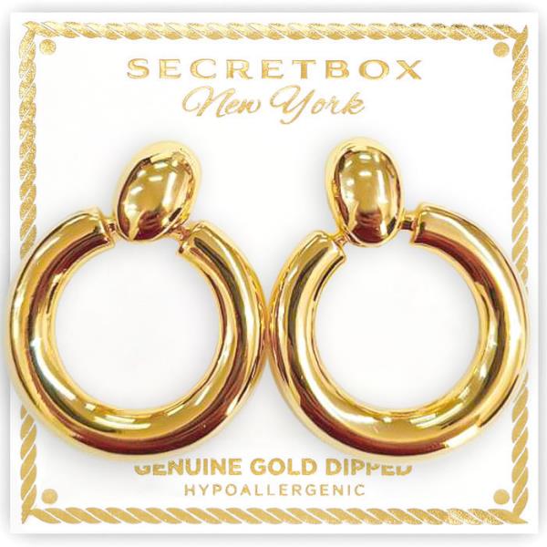 SECRET BOX GOLD DIPPED CIRCLE KNOB EARRING