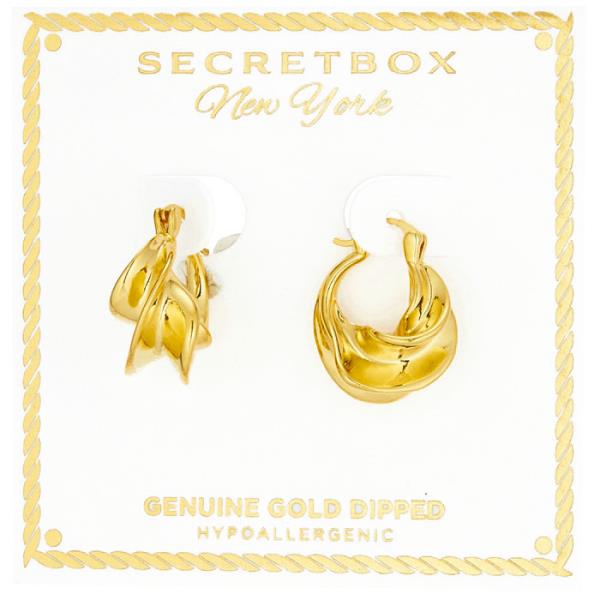 SECRET BOX GOLD DIPPED ORGANIC 12MM HOOP EARRING