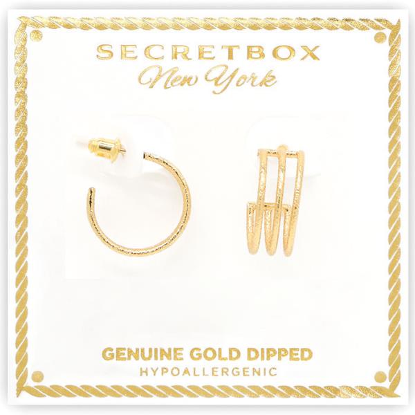 SECRET BOX GOLD DIPPED HOOP EARRING