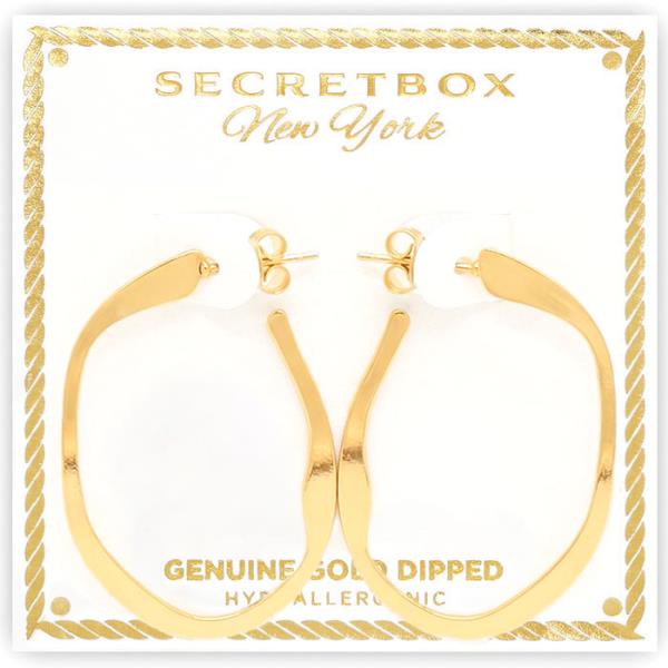 SECRET BOX GOLD DIPPED HOOP EARRING