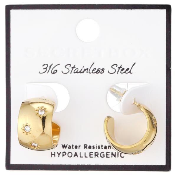 SECRET BOX STAINLESS STEEL STAR STUD WIDE HOOP