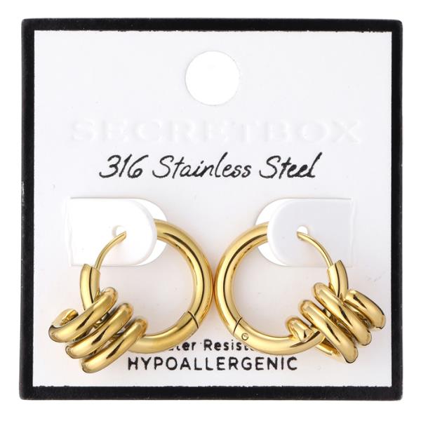 SECRET BOX STAINLESS STEEL RING DANGLE HOOP