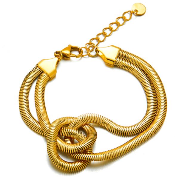 STAINLESS STEEL HERRINGBONE KNOTTED BRACEELT