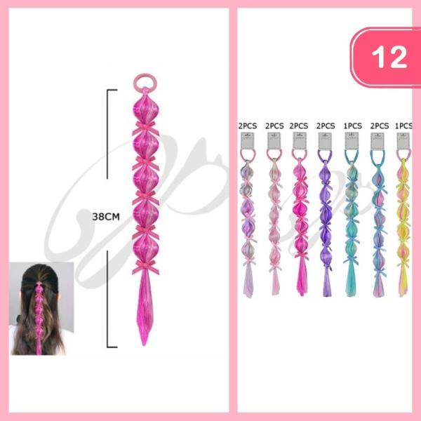 BRAIDED EXTENSION HAIR TIE (12 UNITS)