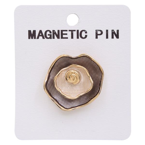 FLOWER ROSE DESIGN MAGNETIC PIN BROOCH