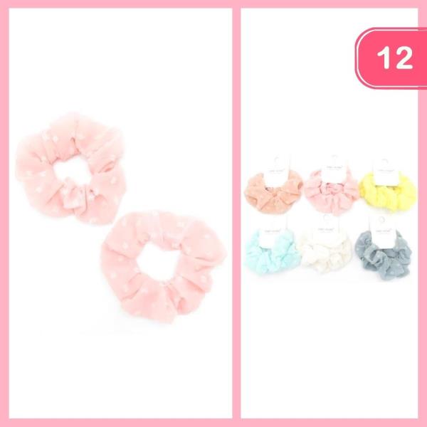POLKA DOT HAIR SCRUNCHIE (12 UNITS)