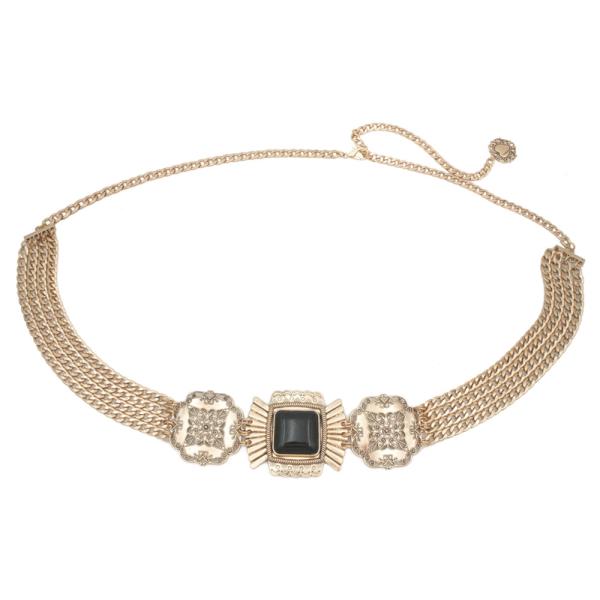 HEIRLOOM FILIGREE CONCHO W/ SIDE CHAIN CHAIN BELT