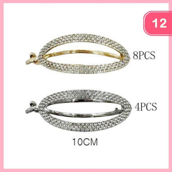 RHINESTONE HAIR CLIP (12 UNITS)